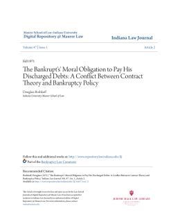 The Bankrupt`s` Moral Obligation to Pay His Discharged Debts: A