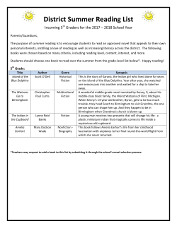 Summer Reading List - St. Tammany Parish School Board
