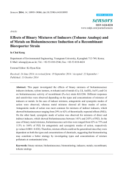 Effects of Binary Mixtures of Inducers (Toluene Analogs) and of