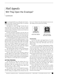 Mail Appeals: Will They Open the EnvelopE?