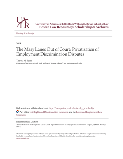 Privatization of Employment Discrimination Disputes