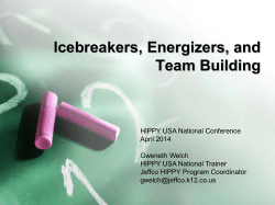 Icebreakers, Energizers, and Team Building