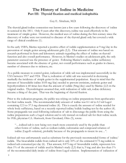 The History of Iodine in Medicine