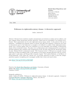 Politeness in eighteenth-century drama: A discursive approach