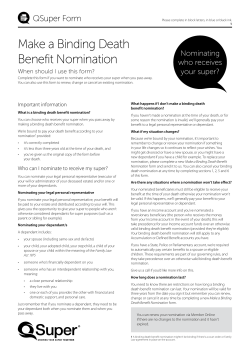 Make a Binding Death Benefit Nomination