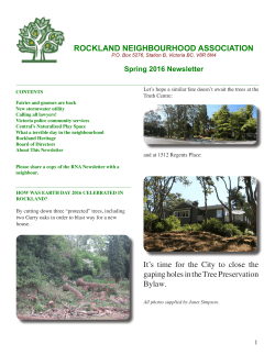 Spring 2016 - Rockland Neighbourhood Association