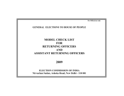 MODEL CHECK LIST FOR RETURNING OFFICERS AND