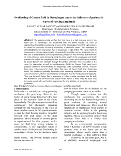 Swallowing of Casson fluid in Oesophagus under the