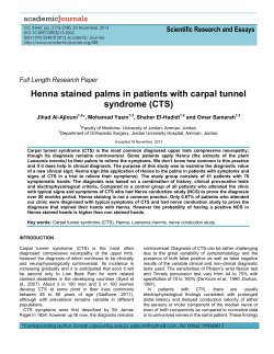 Henna Stained Palms in Patients With Carpal tunnel syndrome (CTS)