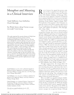 Metaphor and Meaning in a Clinical Interview