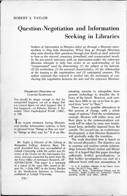 Question-Negotiation and Information Seeking in Libraries