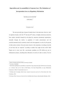 The Limitations of Incorporation Law as a Regulatory Mechanism