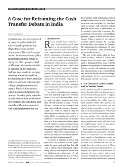 A Case for Reframing the Cash Transfer Debate in India