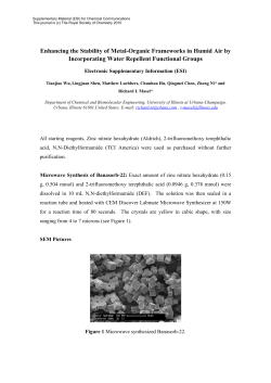 Enhancing the Stability of Metal-Organic Frameworks in Humid Air