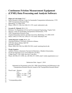 Continuous Friction Measurement Equipment (CFME)