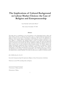 The Implications of Cultural Background on Labour Market Choices