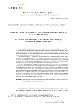 Arch. Min. Sci., Vol. 58 (2013), No 1, p. 55&ndash;72