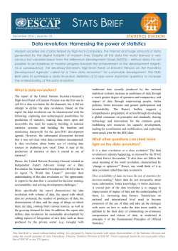 Data revolution: Harnessing the power of statistics