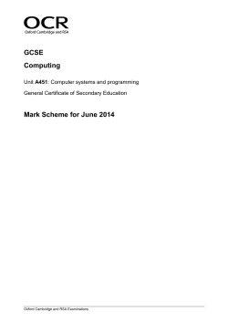 Mark scheme A451 Computer systems and programming