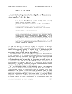 A theoretical and experimental investigation of the electronic
