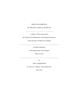 1 PREPULSE INHIBITION OF THE POST