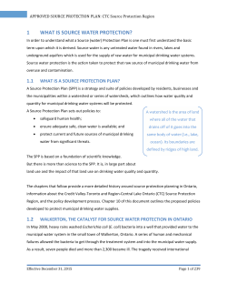 Chapter 1: What is Source Water Protection