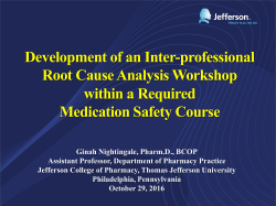 Development of an Inter-professional Root Cause Analysis