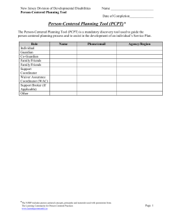 Person-Centered Planning Tool (PCPT)