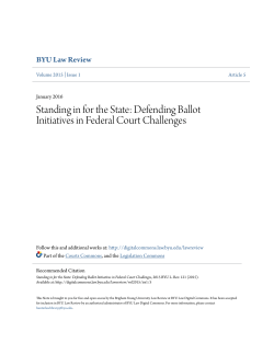 Standing in for the State: Defending Ballot Initiatives in Federal