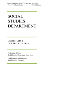 SOCIAL STUDIES DEPARTMENT