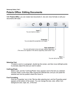 Samsung Galaxy Tab 2 Polaris Office: Editing Documents