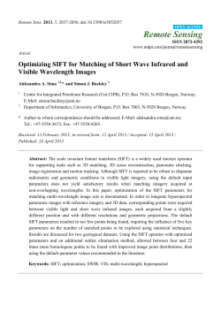 Optimizing SIFT for Matching of Short Wave Infrared and Visible