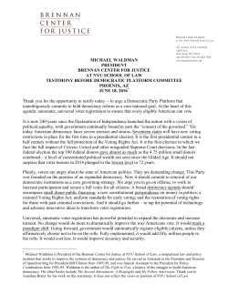 michael waldman president brennan center for justice at nyu school