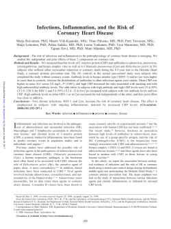 Infections, Inflammation, and the Risk of Coronary Heart