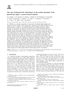 The role of historical fire disturbance in the carbon dynamics of the