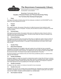 Non-Exempt Time Off Policy