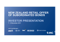 new zealand retail offer of subordinated bonds investor