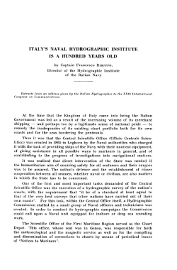 italy`s naval hydrographic institute is a hundred years old