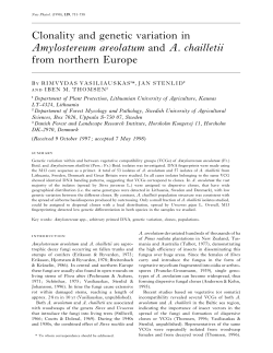 Clonality and genetic variation in Amylostereum areolatum