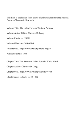 The American Labor Force in World War I