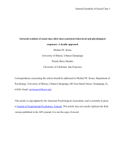 Sartorial Symbols of Social Class Elicit Class-Consistent