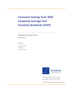 Consumer Savings from 2025 Corporate Average Fuel Economy