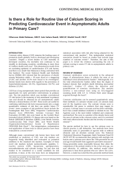 Is there a Role for Routine Use of Calcium Scoring in Predicting