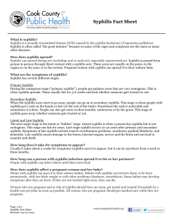 Syphilis Fact Sheet - Cook County Department of Public Health