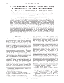 6Li NMR Studies of Cation Disorder and
