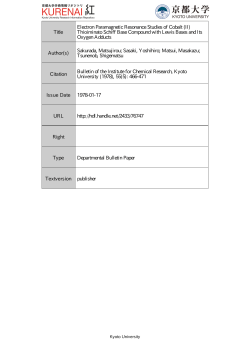 Title Electron Paramagnetic Resonance Studies of Cobalt (II