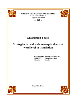 Graduation Thesis Strategies to deal with non