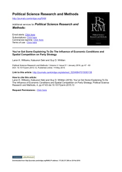 Political Science Research and Methods