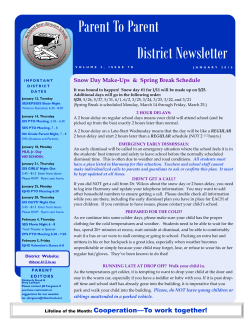 Parent To Parent District Newsletter