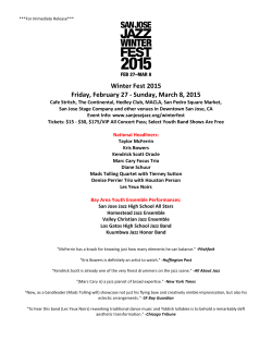 2015 San Jose Jazz Winter Fest Artists Announced